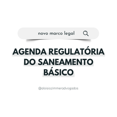 Agenda Regulatória das normas de Saneamento Básico - Após Reunião Deliberativa Ordinária, realizada em 1º de março de 2021, a Agência Nacional de Águas e Saneamento Básico divulgou a AGENDA REGULATÓRIA para o período de 2020/2022 com a previsão de edição de normas de referência para o saneamento. A agenda consta do Anexo da Resolução 64/2021/ANA, que foi retificada em 8 de março.
Abaixo, confira alguns itens do cronograma para edição das normas de referência.

 

 

 

 
Confira aqui a Agenda completa.

Por Ana Paula Mella Vicari
 