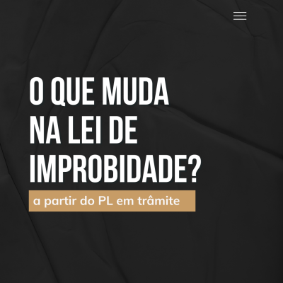 GUIA RÁPIDO: O que muda na Lei de Improbidade? - Preparamos um GUIA RÁPIDO de consulta à algumas das alterações na Lei de Improbidade, a partir do Projeto de Lei, recentemente aprovado no Congresso Nacional e ainda pendente de sanção.
É preciso alertar que o Presidente da República tem até o dia 28 de outubro para sancionar ou vetor, no todo ou em parte, a nova lei.
Mas já podemos detalhar alguns pontos importantes de alteração. Confira o GUIA abaixo:

É importante lembrar que a improbidade administrativa tem caráter civil, ou seja, não se trata de tipo penal, tampouco enseja punição criminal. São atos ilícitos que atentam contra a Administração Pública, e que resultam em enriquecimento ilícito, dano ao erário ou violam princípios da administração pública, como moralidade e probidade. Entre as penas previstas estão: ressarcimento do dano, multa civil, proibição de contratar com o poder público, suspensão dos direitos políticos etc.
 A alteração mais importante, proposta pelo PL, é a extinção da modalidade culposa, o que acarreta a necessidade de o acusador sempre comprovar a intenção do agente em praticar o ato e atingir o resultado ilícito. O mero exercício da função ou desempenho de competências públicas ou a intepretação da lei, sem a necessária comprovação de ato doloso com fim ilícito, afastam a responsabilidade do agente público por ato de improbidade administrativa. 
 Outro ponto interessante é a previsão de extinção da ação de improbidade, quando, na esfera criminal, o agente tenha sido absolvido por decisão colegiada sobre os mesmos fatos. Os fundamentos da sentença absolutória prolatada pelo juízo criminal vinculará integralmente o juízo cível, conforme previsão do §4º do art. 21 do projeto aprovado. Não está claro no projeto de que forma deve ocorrer essa vinculação, se por suspensão do processo até o trânsito da sentença criminal ou se, desde já, poderá ser extinta a ação de improbidade sem resolução de mérito.
 Outor ponto importante é que alguns incisos do art. 11, que trata da hipótese de ato de improbidade por violação a princípios, foram integralmente revogados, ou seja, excluídos na Lei de Improbidade. É o caso dos incisos I , II, IX e X, este último que envolve o caso da transferência de recurso a entidade privada, em razão de prestação de serviços na área da saúde sem prévia celebração de contrato, convênio ou instrumento congênere. Passa a não ser mais improbidade administrativa esta situação.
 Os prazos prescricionais também sofreram alteração, conforme art. 23 do PL. A alteração prevê que a ação civil pública de improbidade administrativa prescreve em 8 (oito) anos, contados a partir do fato ou, no caso de infrações permanentes, do dia em que cessou a permanência. 
 Passa a ser, expressamente previsto que os efeitos da sentença condenatória só serão executados depois da certificação de seu trânsito em julgado. A exceção ficou por conta do prazo da sanção de suspensão dos direitos políticos, cujo intervalo entre a decisão colegiada e o trânsito também será computado de forma retroativa, sem necessariamente ainda o trânsito em julgado.
 Mais um aspecto interessante do PL se refere ao art. 17-A, que regula a hipótese de celebração de acordo de não persecução cível. Embora já prevista no texto em vigor da Lei n. 8.429/92, o projeto traz melhor regulamentação do acordo, com a previsão expressa do dever de ressarcir integralmente o dano e da possibilidade de celebração antes do ajuizamento da ação, no curso da demanda ou na fase de execução da sentença. A última hipótese, de celebração depois da sentença, já é admitida pelo Superior Tribunal de Justiça (no AREsp 1314581).
Ainda sobre o acordo, o projeto prevê, no §6º do art. 17-A, que poderá ser objeto de negociação pelo órgão ministerial a exigência de implantação de programa de integridade pelo investigado, de auditoria, de mecanismos de denúncia e de aplicação efetiva de códigos de ética e de conduta no âmbito da pessoa jurídica. E, no caso de descumprimento do acordo, o investigado ficará impedido de celebrar nova composição pelo prazo de 5 (cinco) anos, contados da ciência do descumprimento.
 Por fim, o projeto prevê que o pedido de indisponibilidade de bens, aquele decretado cauterlarmente no curso da demanda, não poderá superar o montante indicado na petição inicial, no caso de haver mais de um réu. Atualmente, prepondera o entendimento de que cada réu deve garantir a integralidade dos valores indicados, mesmo que isso possa representar o bloqueio muitas vezes superior ao total indicado. Outra previsão é a de que o pedido deve se limitar ao valor atribuído como dano ao erário, não devendo englobar a multa ou o suposto acréscimo patrimonial decorrente da atividade ilícita, situação diferente do entendimento atual da jurisprudência. E, ainda, a ordem do juízo para a decretação de indisponibildiade deverá priorizar os bens de menor liquidez, como imóveis e automóveis; e, somente na ausência destes, no bloqueio de contas bancárias.

 