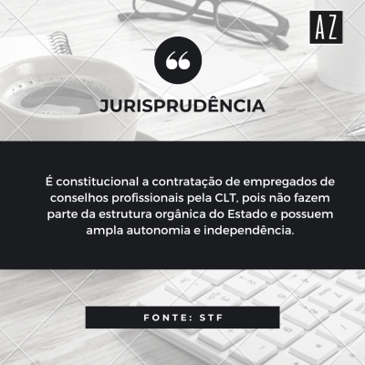 É constitucional a contratação pela CLT de empregados de conselhos profissionais - O Supremo Tribunal Federal, em sessão virtual encerrada no dia 4 de setembro de 2020 e depois do voto decisivo do Ministro Dias Toffoli acompanhando a divergência, declarou a constitucionalidade do art. 58, §3º da Lei n. 9.649/98 e demais diplomas legais, permitindo que conselhos profissionais realizem a contratação de profissionais por meio do regime celetista regulado pela Consolidação das Leis do Trabalho, afastando a obrigatoriedade do Regime Jurídico Único.
A Relatora, Ministra Cármen Lúcia, entendia pela inconstitucionalidade da contratação celetista, mas restou vencida a partir de divergência inaugurada pelo Ministro Alexandre de Moraes, que foi acompanhado pelos Ministros Gilmar Mendes, Roberto Barroso, Luiz Fux e Rosa Weber.
O resultado da sessão virtual ficou assim:

Assim, por maioria, o STF, em julgamento conjunto da ADPF 367, da ADC 36 e da ADI 5.367, entendeu pela constitucionalidade do art. 58, §3º, da Lei n. 9.649/98 que assim dispõe:

Art. 58. Os serviços de fiscalização de profissões regulamentadas serão exercidos em caráter privado, por delegação do poder público, mediante autorização legislativa.
§3º Os empregados dos conselhos de fiscalização de profissões regulamentadas são regidos pela legislação trabalhista, sendo vedada qualquer forma de transposição, transferência ou deslocamento para o quadro da Administração Pública direta ou indireta.

Os demais dispositivos declarados constitucionais pelo STF foram: arts. 35 da Lei 5.766 da 1971; 19 da Lei n. 5.905 da 1973; 20 da Lei n. 6.316 da 1975; 22 da Lei n. 6.530 da 1978; 22 da Lei n. 6.583 da 1978; 28 da Lei n. 6.684 da 1979; art. 31, da Lei 8.042 de 1990, e 41, da Lei 12.378 de 2018:

Art. 35. O regime jurídico do pessoal dos Conselhos será o da legislação trabalhista;
Art. 19. O Conselho Federal e os Conselhos Regionais terão tabela própria de pessoal, cujo regime será o da Consolidação das Leis do Trabalho;
Art. 20. Aos servidores dos Conselhos de Fisioterapia e Terapia Ocupacional aplica-se o regime jurídico da Consolidação das Leis do Trabalho;
Art. 22. Aos servidores dos Conselhos Federal e Regionais de Corretores de Imóveis aplica-se o regime jurídico das Leis do Trabalho;
Art. 22. Aos servidores dos Conselhos Federal e Regionais de Nutricionistas aplica-se o regime jurídico da Consolidação das Leis do Trabalho;
Art. 28. Aos servidores dos Conselhos aplica-se o regime jurídico da Consolidação das Leis do Trabalho e legislação complementar;
Art. 31. Aos servidores dos Conselhos Federal e Regionais de Economistas Domésticos aplica-se o regime jurídico da Consolidação das Leis do Trabalho;
Art. 41. Os empregados do CAU/BR e dos demais CAUs Estaduais e do Distrito Federal serão contratados mediante aprovação em concurso público, sob o regime da Consolidação das Leis do Trabalho.

O Voto Vista do Ministro Alexandre de Moraes pode ser consultado aqui.

 Por Ana Paula Mella Vicari